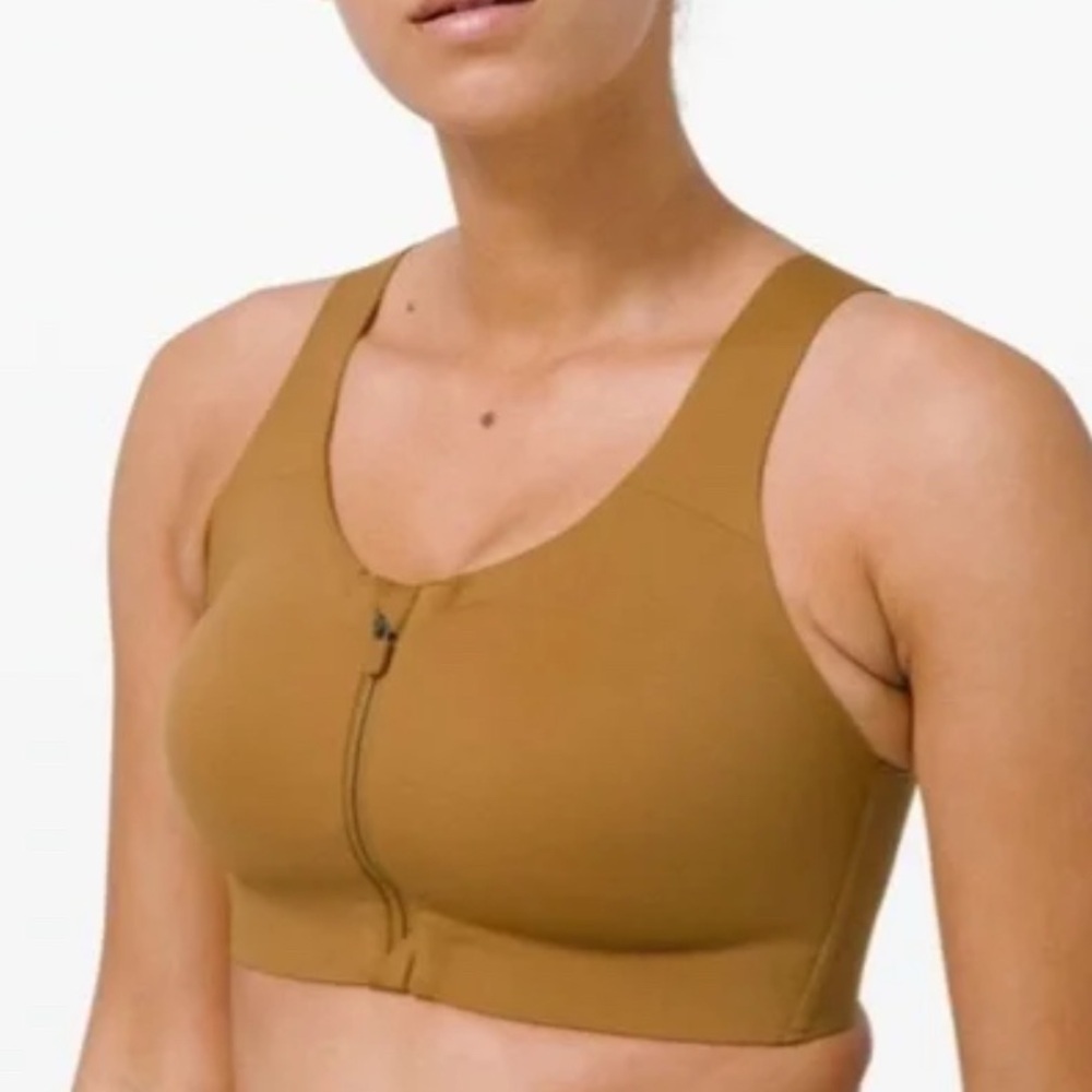 Lululemon Enlite Bra Zip Front High Support A–E Cups spiced bronze 32B